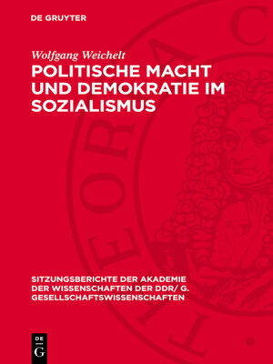 cover image of Politische Macht und Demokratie im Sozialismus
